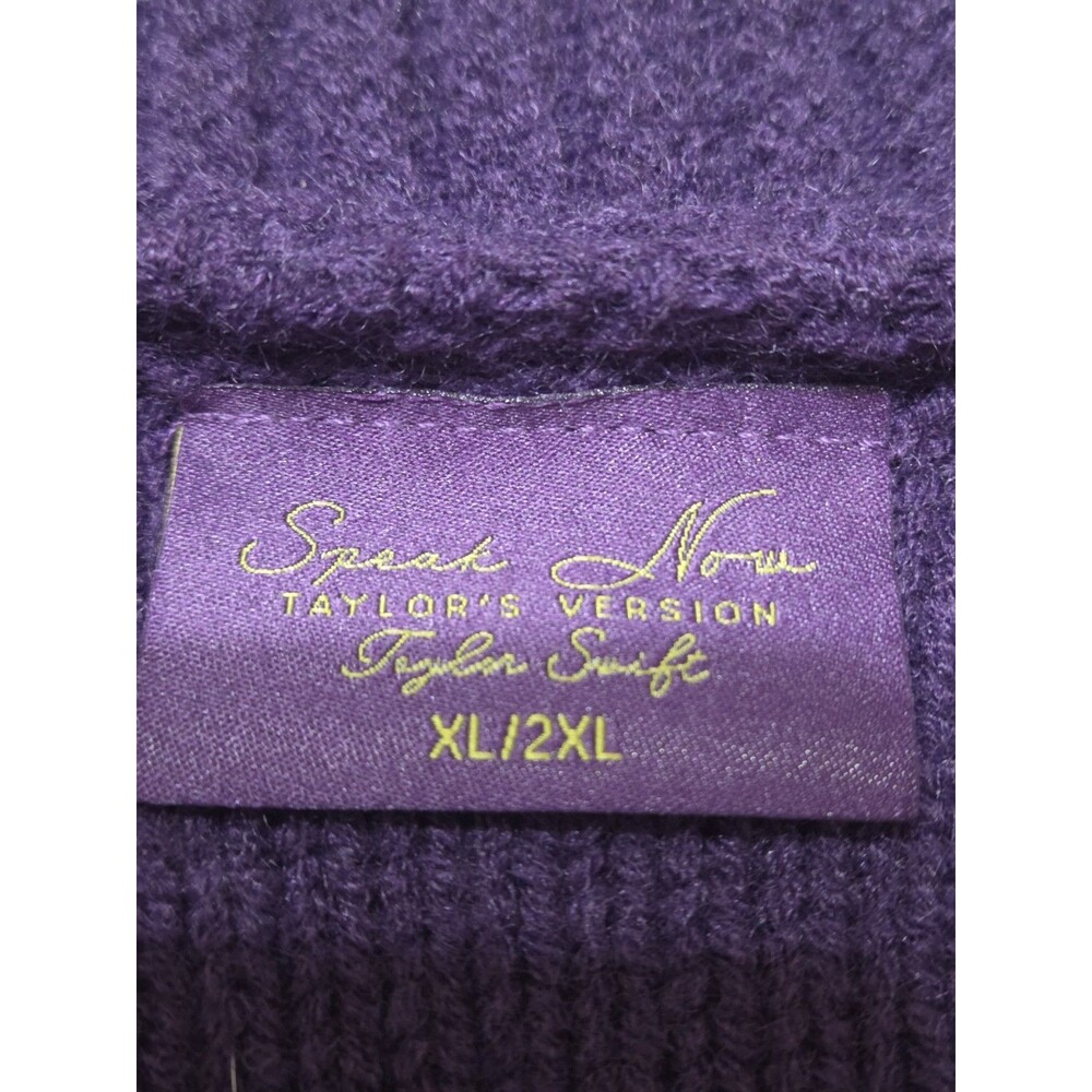 Taylor Swift Speak Now Taylor's Version Purple Cable Knit Cardigan Stars XL/2XL - Picture 3 of 10